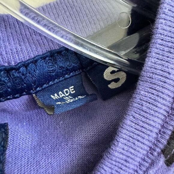 SuperDry Vintage Logo Print Mid Slim Fit Men’s Purple Tee Orange Leaves Small - Picture 4 of 6